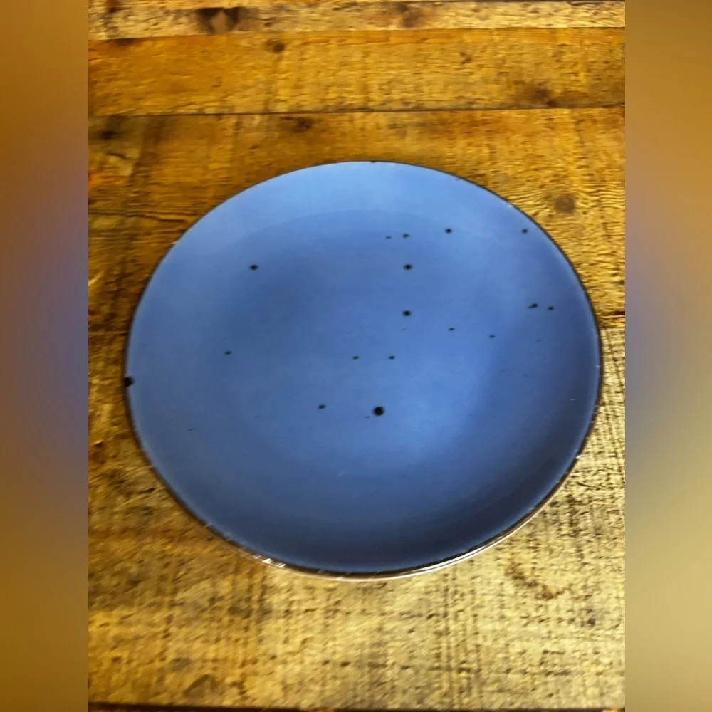 RARE Set Of 8 Porvasal Dotted 6.5 Inch Appetizer Plates Made In Spain 0618